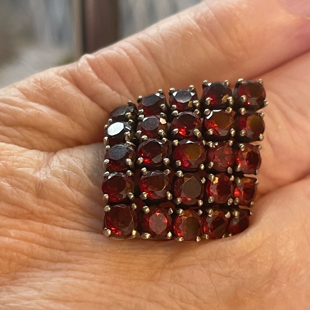 Nicky Butler Pave’ Garnet Gemstone Ring sz 8